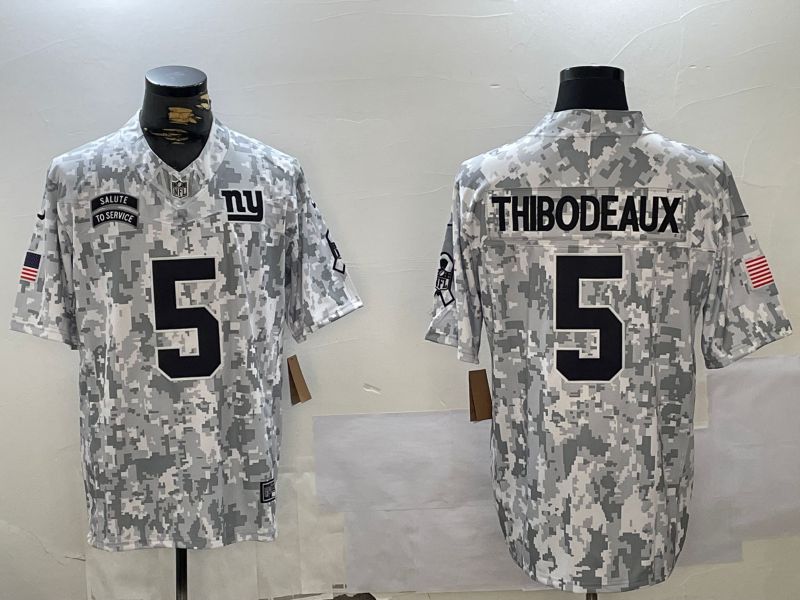 Men New York Giants #5 Thibodeaux Nike Arctic Camo 2024 Salute to Service Limited NFL Jersey style 3